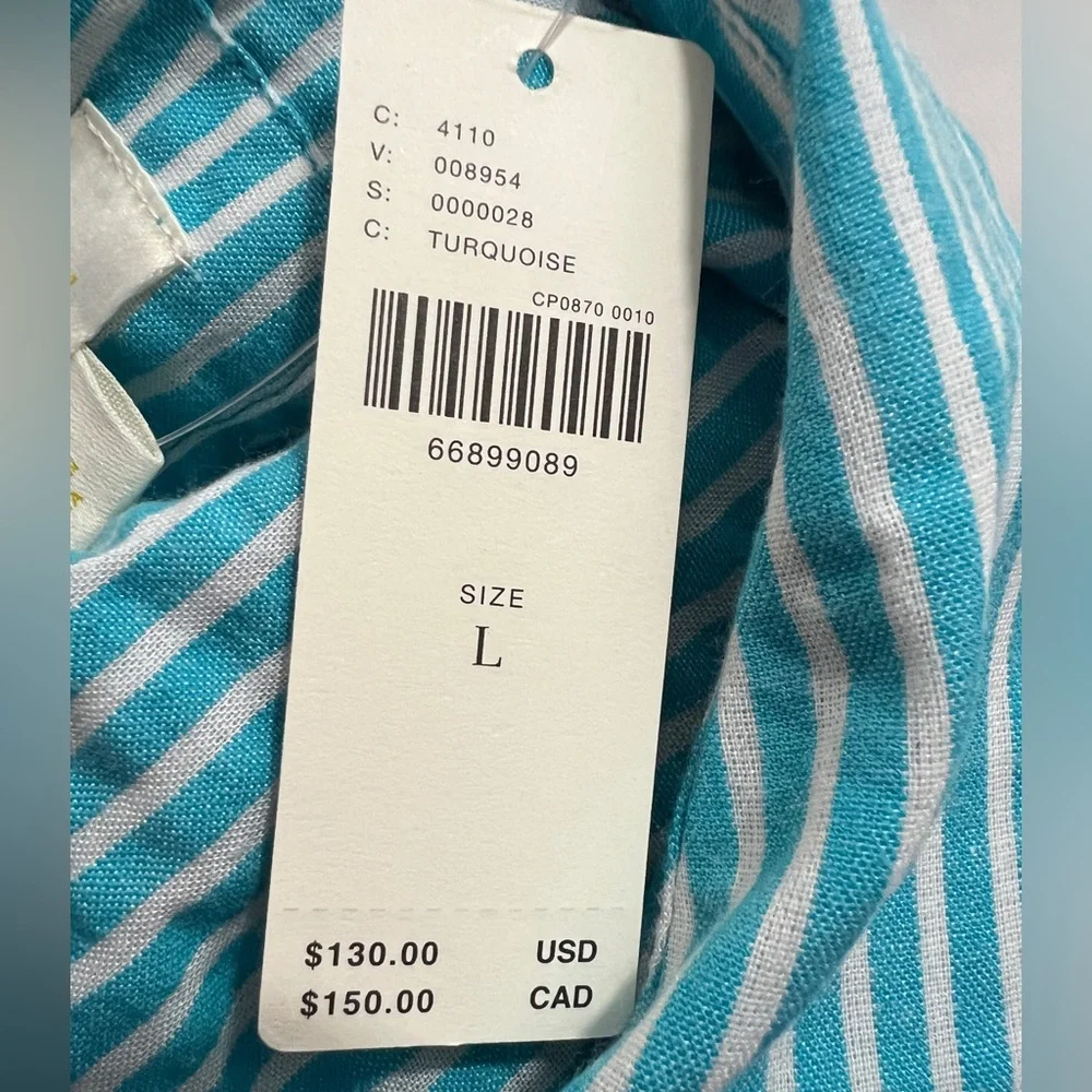 NWT Anthropologie Maeve Embroidered Button-Down Floral Patchwork Turquoise - Picture 5 of 8